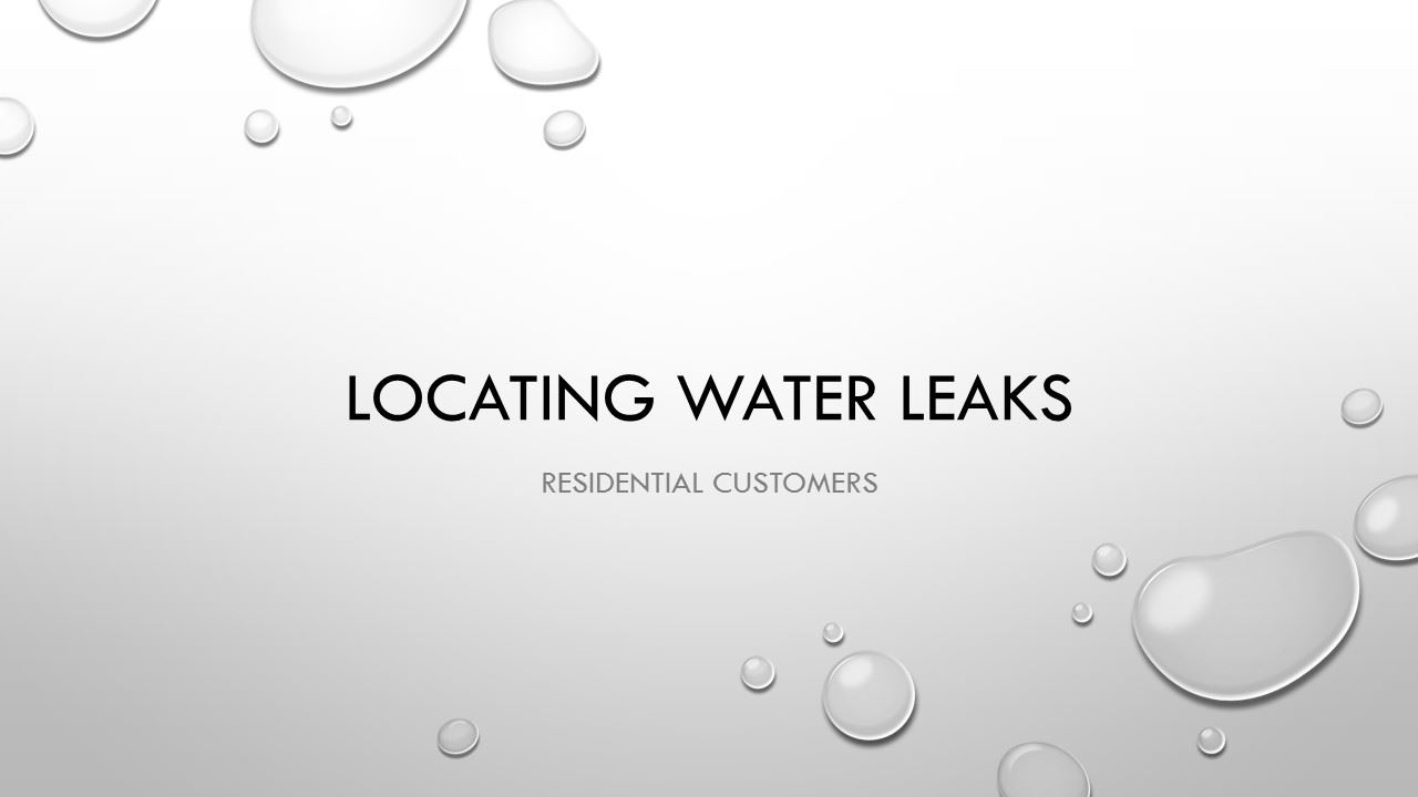 Locating Water Leaks