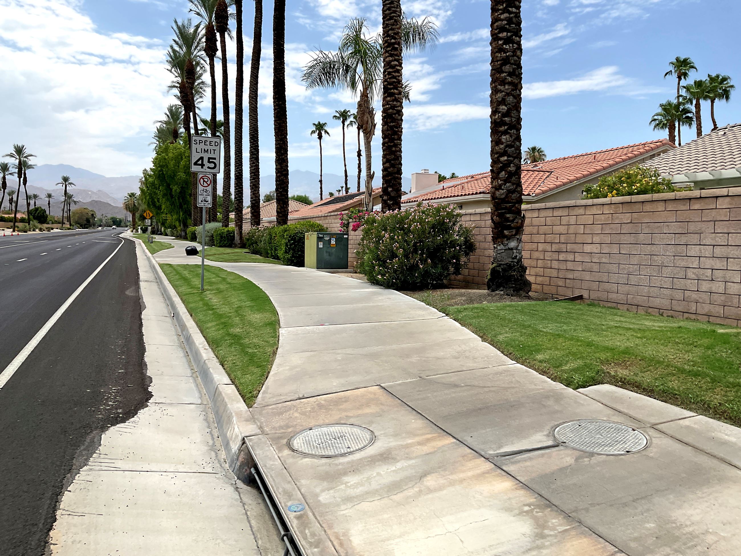 Nonfunctional Turf Example. Grass between the curb and sidewalk. 